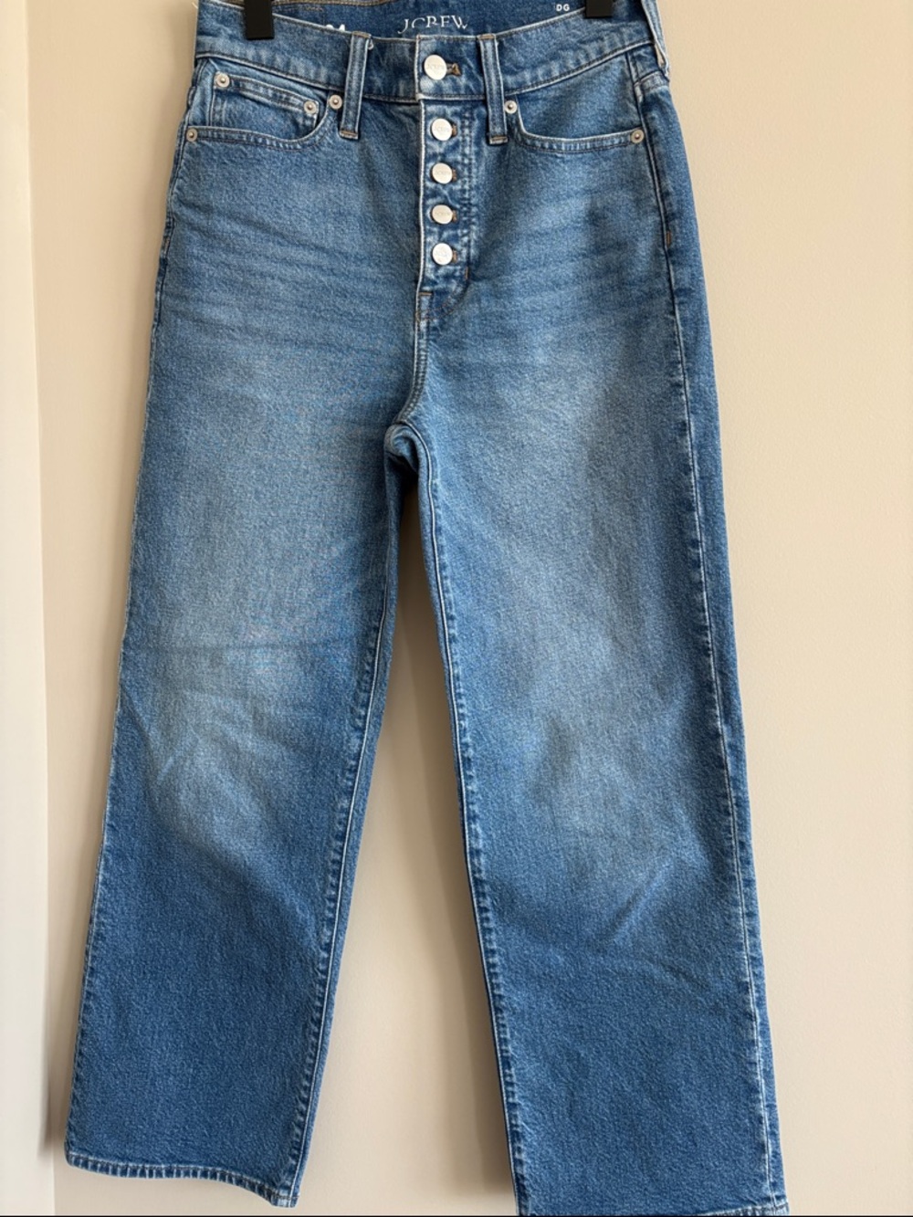 J. Crew High-Rise Button-Fly Straight Leg Jeans